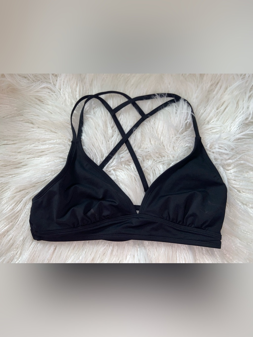 Athleta Black Strappy Bikini Top